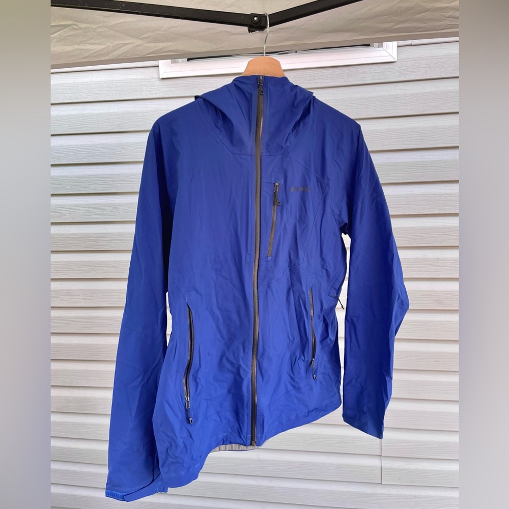Patagonia Blue Windbreaker Jacket with Hood